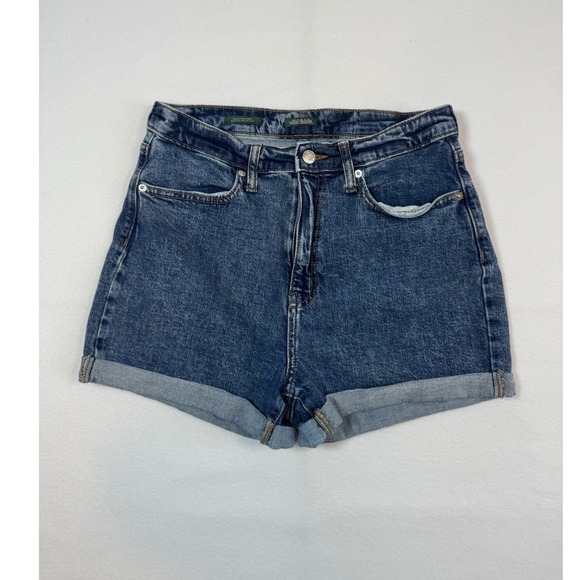 wild fable Pants - High Rise Mom Shorts Denim Jean Shorts Womens 8‎ 29R Blue Cuffed Highest Rise